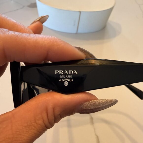Prada Sunglasses - PR 19ZSF Black Frame. Grey Lenses - Picture 6 of 11